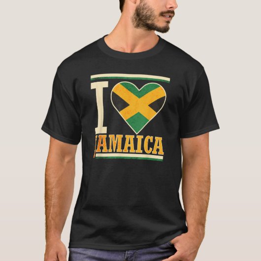 Jamaica Jamaican Flag Love Fan 2 T-shirt (Voorkant)