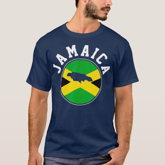 Jamaica Jamaican Flag Map Gift T-shirt (Voorkant)