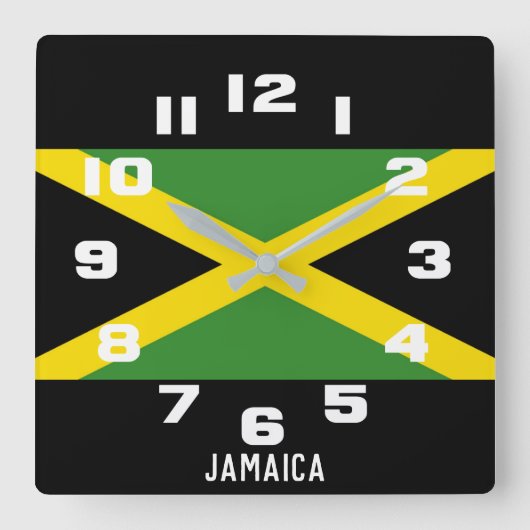 Jamaica Jamaican Flag Tropical Island Country Vierkante Klok (Voorkant)