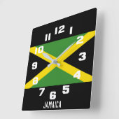 Jamaica Jamaican Flag Tropical Island Country Vierkante Klok (Hoek)