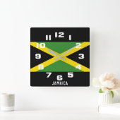Jamaica Jamaican Flag Tropical Island Country Vierkante Klok (Huis)