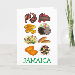 JAMAICA Jamaican Foods Caribbean Island Cuisine Feestdagen Kaart