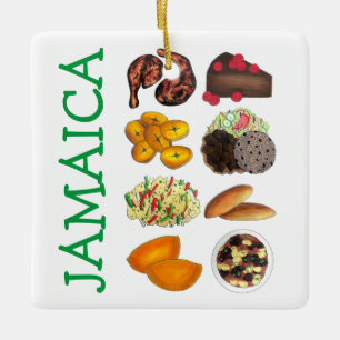 JAMAICA Jamaican Foods Caribbean Island Cuisine Keramisch Ornament