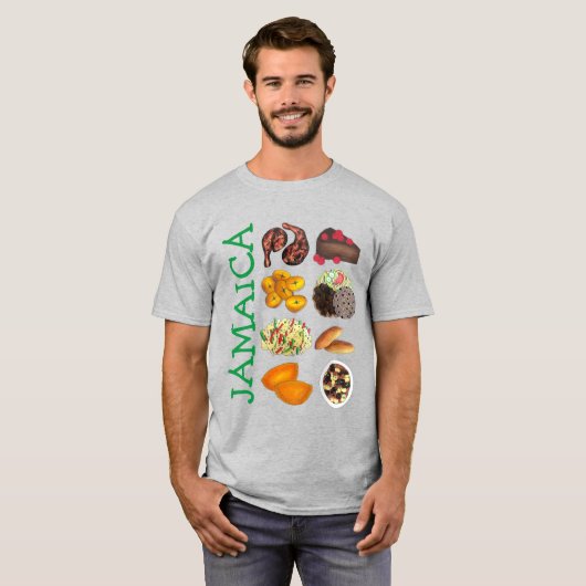 JAMAICA Jamaican Foods Caribbean Island Cuisine T-shirt (Voorkant volledig)
