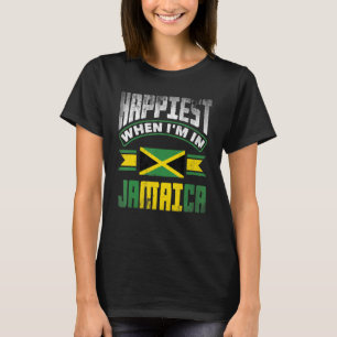 Jamaica Jamaican Jamaica Flag het gelukkigst als i T-shirt