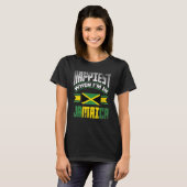 Jamaica Jamaican Jamaica Flag het gelukkigst als i T-shirt (Voorkant volledig)