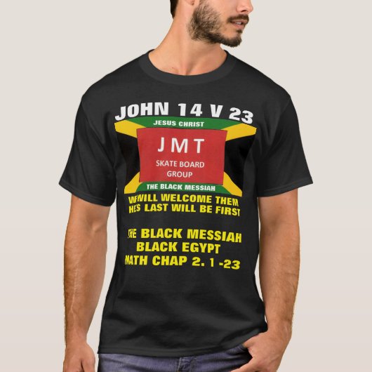 JAMAICA. JOHAN 14 V 23 WE Basic Donkere T-Shirt (Voorkant)