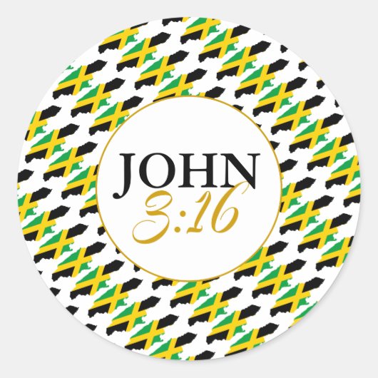 JAMAICA John 3:16 Christelijk Ronde Sticker (Voorkant)