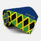 JAMAICA John 3:16 Jamaicaan Stropdas (Opgerold)