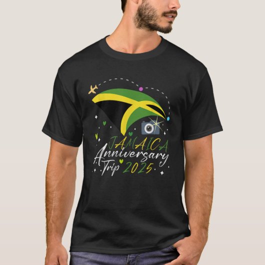 Jamaica Jubileum reis 2025 Schattigee koppels huwe T-shirt (Voorkant)