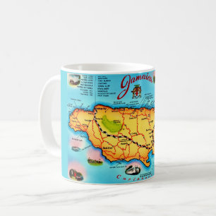 Jamaica kaart ansichtkaart mok