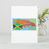 Jamaica Kaart Postzegel Stijl (Staand voorkant)