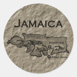 Jamaica Kaart () Ronde Sticker