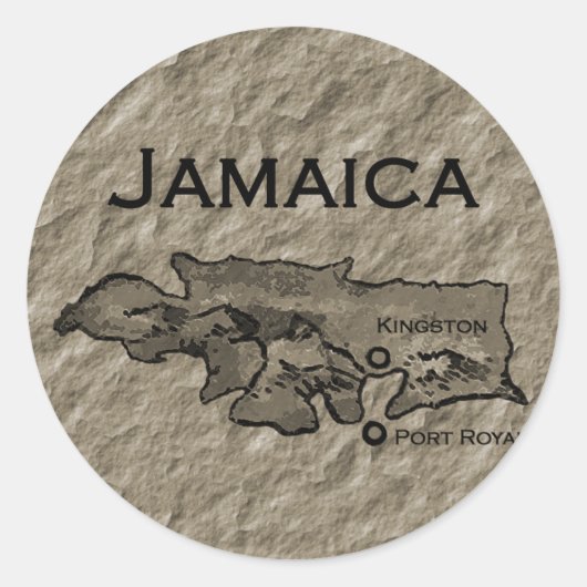 Jamaica Kaart () Ronde Sticker (Voorkant)