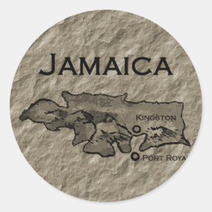 Jamaica Kaart () Ronde Sticker