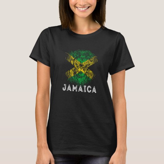 Jamaica King Safari Lion Head Carriboon Jamaican R T-shirt (Voorkant)