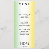 Jamaica Kleuren Ombre Jamaicaanse Bruiloft Recepti Menu (Voorkant)