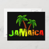 Jamaica kokosbomen kleurig briefkaart (Voorkant / Achterkant)