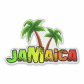 Jamaica kokosnoot bomen kleurrijk decimaal sticker (Voorkant)