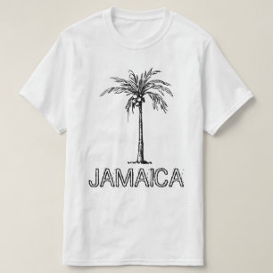 Jamaica kokosnoot zwart-wit ontwerp t-shirt