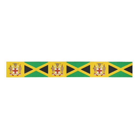 Jamaica lint, embleem, patriottische, Jamaicaanse  Grosgrain Lint (Voorkant)