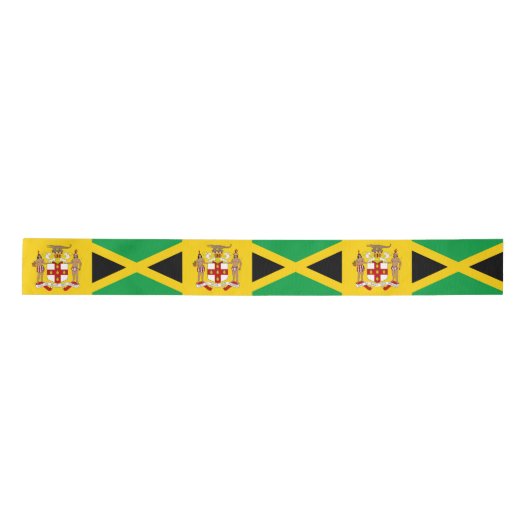 Jamaica lint, embleem, patriottische, Jamaicaanse  Satijnen Lint (Voorkant)