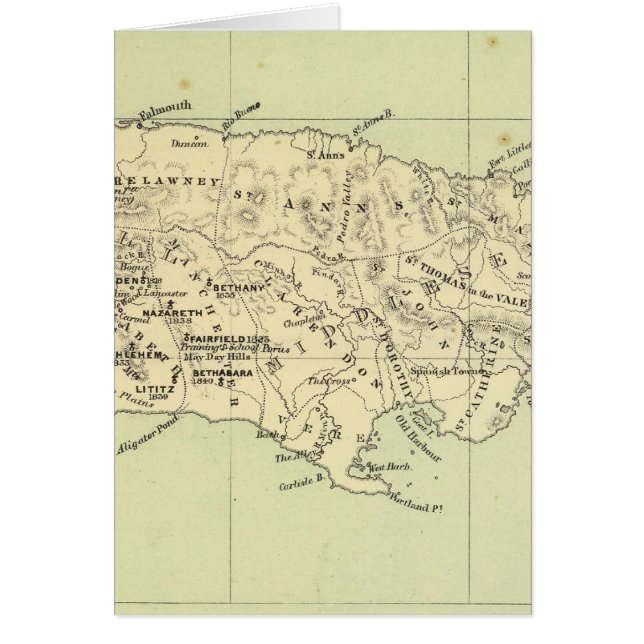 Jamaica Lithograded Map (Voorkant)