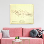 Jamaica Lithograded Map Canvas Afdruk (Insitu (Woonkamer))