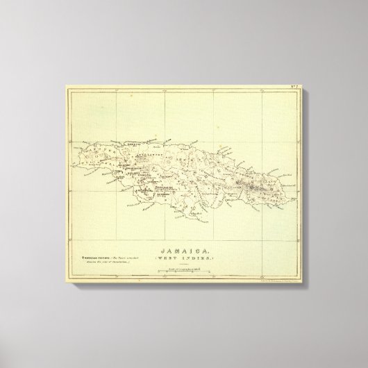 Jamaica Lithograded Map Canvas Afdruk (Voorkant)