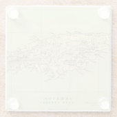 Jamaica Lithograded Map Glazen Onderzetter (Achterkant)