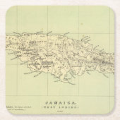 Jamaica Lithograded Map Kartonnen Onderzetters (Voorkant)