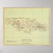 Jamaica Lithograded Map Poster (Voorkant)