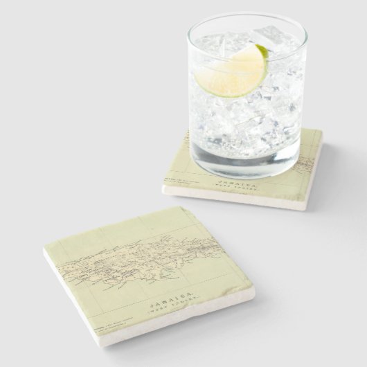 Jamaica Lithograded Map Stenen Onderzetter (Zijkant)