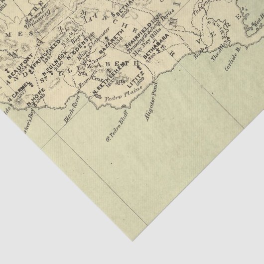 Jamaica Lithograded Map Tissuepapier (Detail)