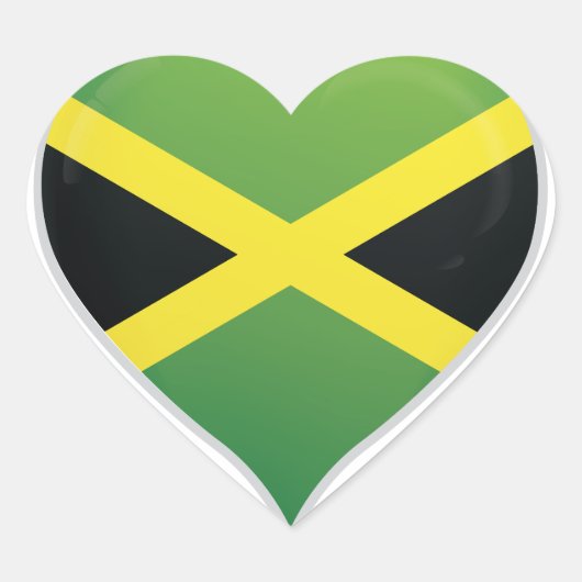 Jamaica Love Flag Pride Heart sticker (Voorkant)
