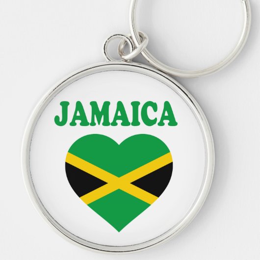 Jamaica Love Heart Jamaican Flag Sleutelhanger (Voorkant)