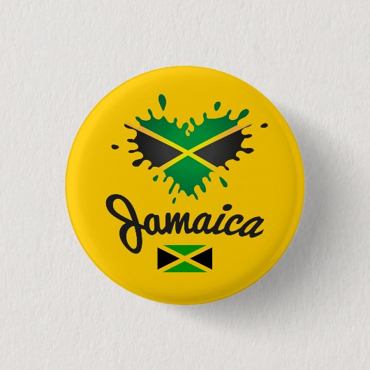 Jamaica Love Jah Rastafari Reggae Rasta Button (Voorkant)