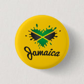 Jamaica Love Jah Rastafari Reggae Rasta Button (Voorkant)
