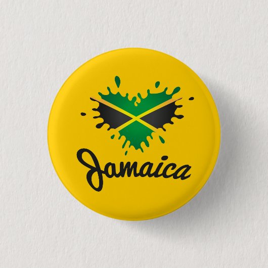Jamaica Love Jah Rastafari Reggae Rasta Button (Voorkant)