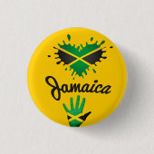 Jamaica Love Jah Rastafari Reggae Rasta Button (Voorkant)