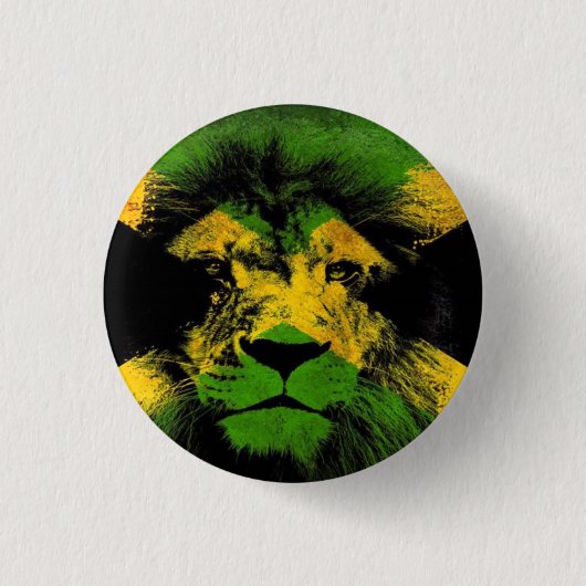 Jamaica Love Lion Rastafari Reggae Rasta Button (Voorkant)