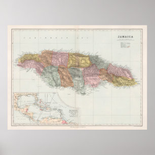  Jamaica Map (1904) Poster