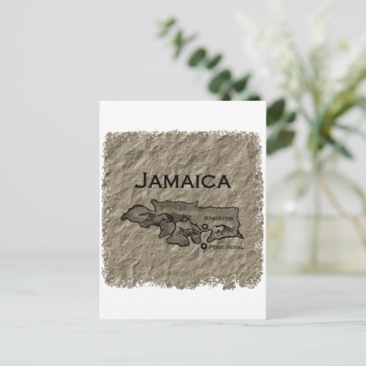 Jamaica Map () Briefkaart (Staand voorkant)
