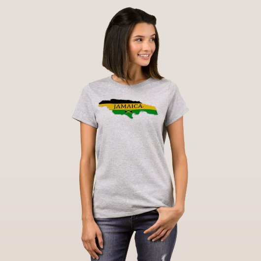 Jamaica Map Designer Shirt Apparel Sale; Man Lady (Voorkant volledig)