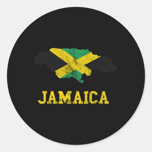 Jamaica Map Jamaican Flag Caribbean Trip Jamaica R Ronde Sticker (Voorkant)