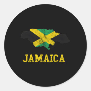 Jamaica Map Jamaican Flag Caribbean Trip Jamaica R Ronde Sticker