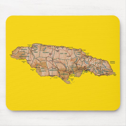 Jamaica Map Mousepad Muismat (Voorkant)