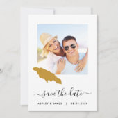 Jamaica Map Wedding Save the Date Kaart (Voorkant)