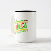 Jamaica me Crazy Cruise Vacation Group Matching Tweekleurige Koffiemok (Voorkant links)