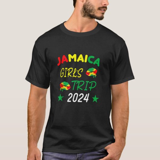 Jamaica Meisjes Reis 2024 Zomer Vakantie Grappig J T-shirt (Voorkant)
